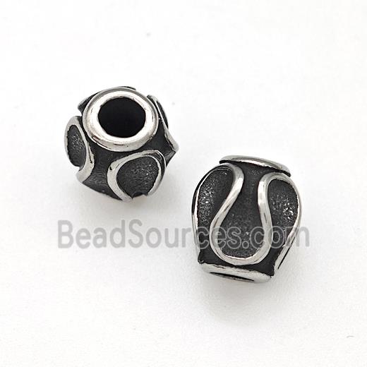 Stainless Steel Beads Antique Silver