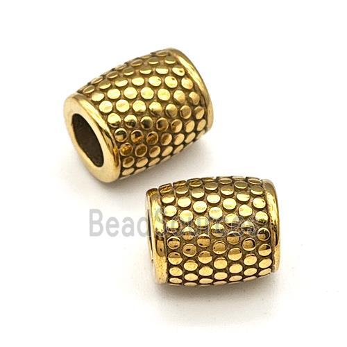 Stainless Steel Barrel Beads Large Hole gold plated