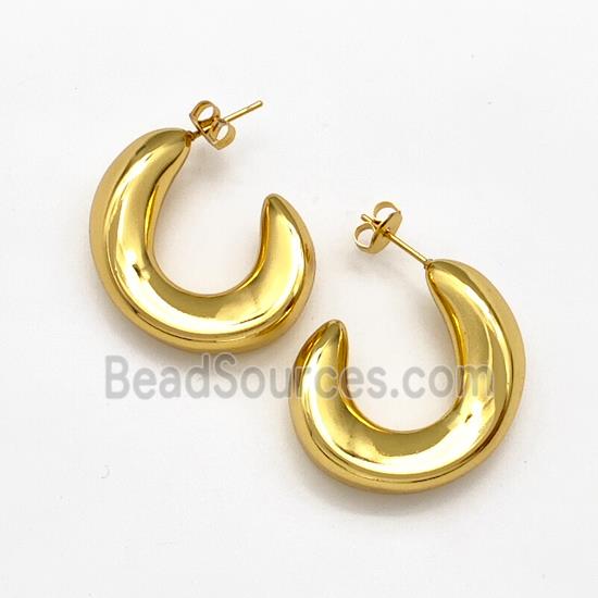 304 Stainless Steel Stud Earring Gold Plated