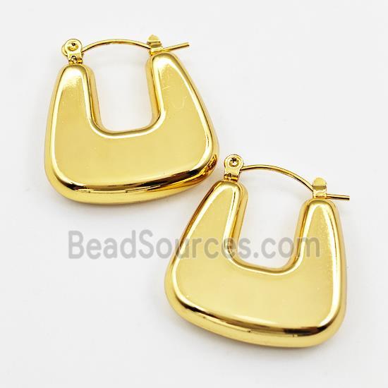 304 Stainless Steel Latchback Earring Gold Plated