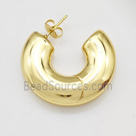 304 Stainless Steel Stud Earring Gold Plated