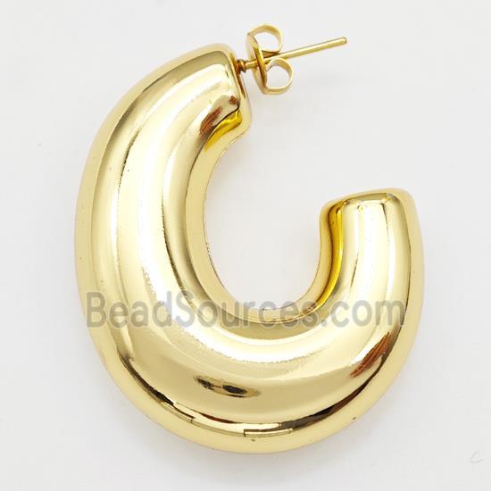 304 Stainless Steel Stud Earring Gold Plated