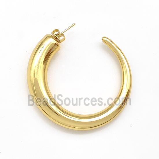 304 Stainless Steel Stud Earring Gold Plated