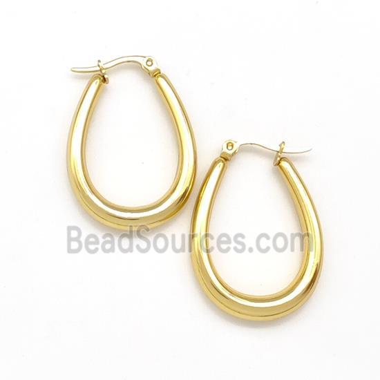 304 Stainless Steel Latchback Earring Gold Plated