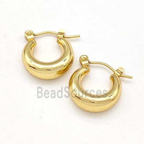 304 Stainless Steel Earring Hollow Gold Plated