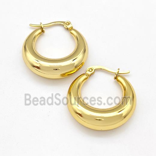 304 Stainless Steel Earring Hollow Gold Plated