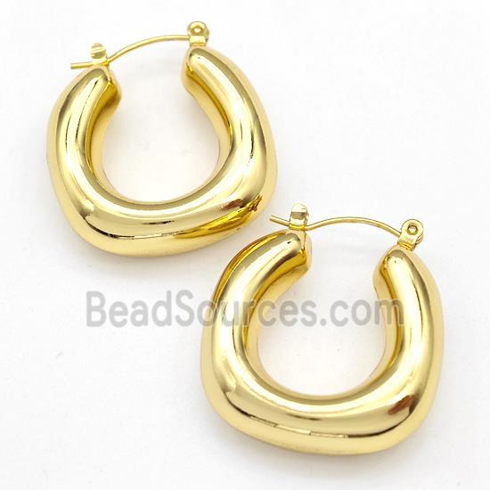 304 Stainless Steel Earring Hollow Gold Plated