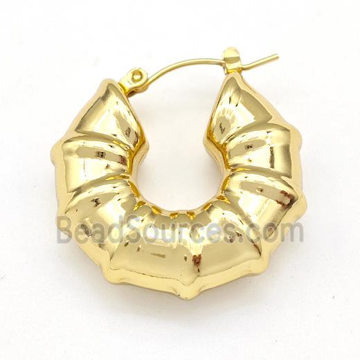 304 Stainless Steel Earring Hollow Gold Plated