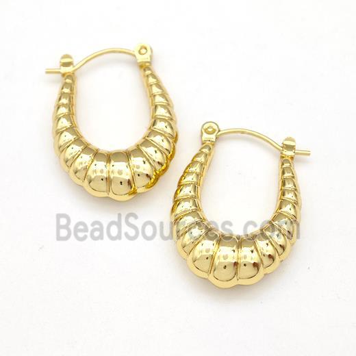 304 Stainless Steel Earring Hollow Gold Plated