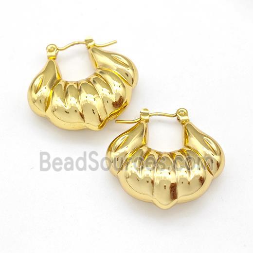 304 Stainless Steel Earring Hollow Gold Plated