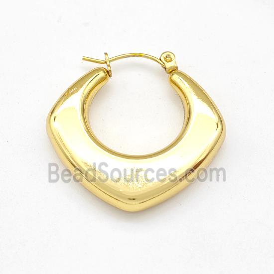 304 Stainless Steel Earring Hollow Gold Plated