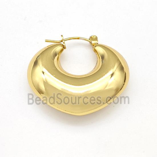 304 Stainless Steel Earring Hollow Gold Plated