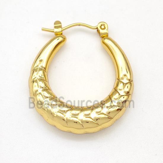 304 Stainless Steel Earring Hollow Gold Plated