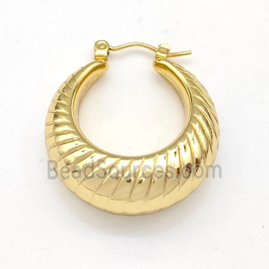 304 Stainless Steel Earring Hollow Gold Plated