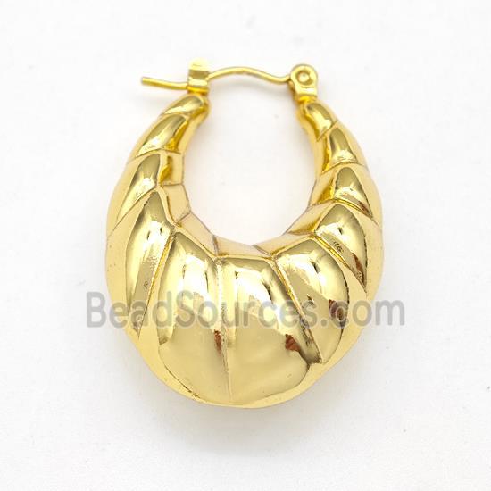 304 Stainless Steel Earring Hollow Gold Plated