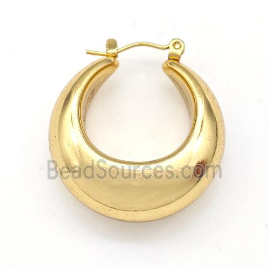 304 Stainless Steel Earring Hollow Gold Plated