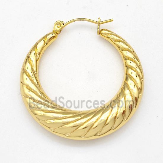 304 Stainless Steel Earring Hollow Gold Plated