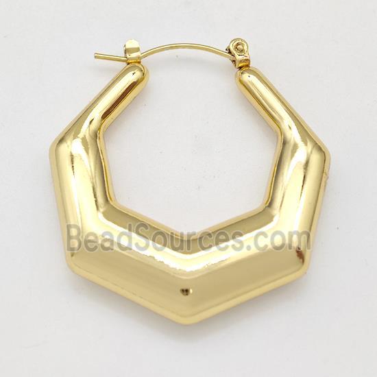 304 Stainless Steel Earring Hollow Gold Plated