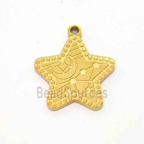 Stainless Steel Star Pendant Gold Plated