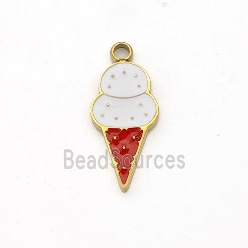 Ice Cream Charms Stainless Steel Pendant Enamel Gold Plated