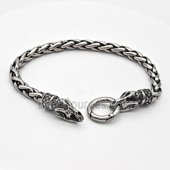 304 Stainless Steel Bracelet Antique Silver