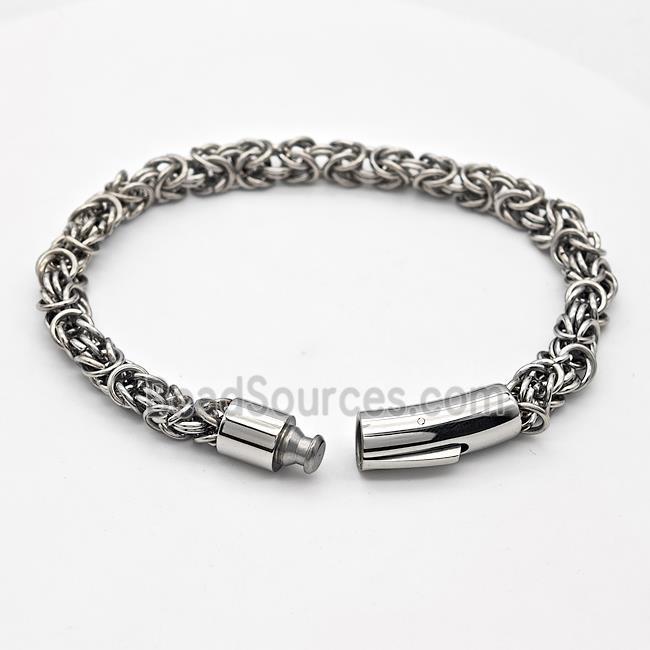 304 Stainless Steel Bracelet Antique Silver