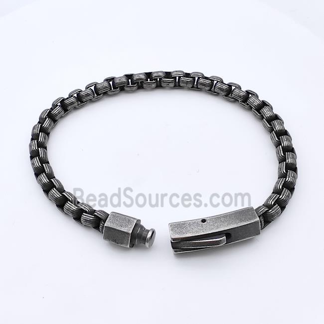 304 Stainless Steel Bracelet Antique Black