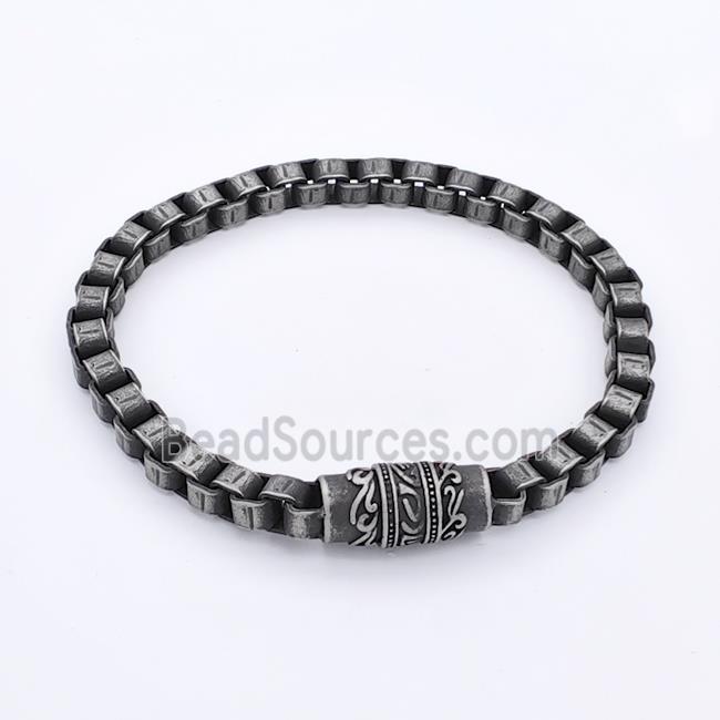 304 Stainless Steel Bracelet Antique Black