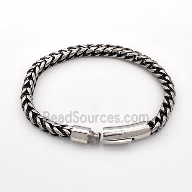 304 Stainless Steel Bracelet Antique Silver