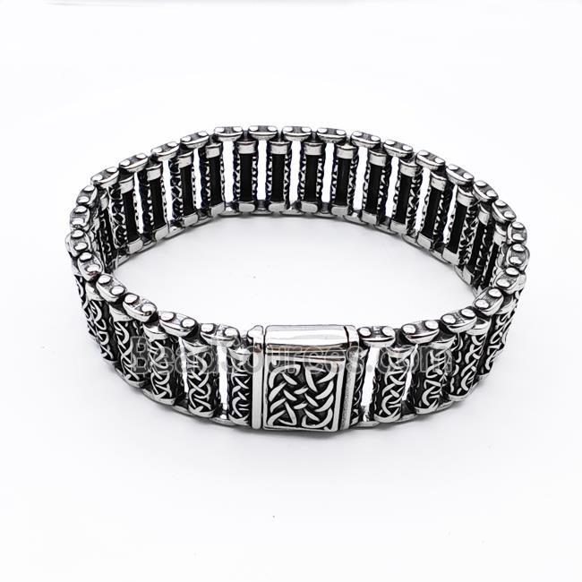 304 Stainless Steel Bracelet Antique Silver