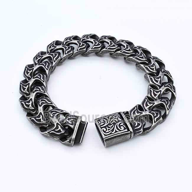 304 Stainless Steel Bracelet Antique Black