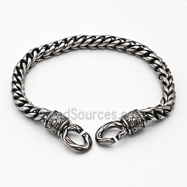 304 Stainless Steel Bracelet Antique Silver