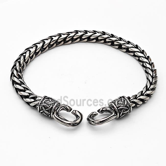 304 Stainless Steel Bracelet Antique Silver