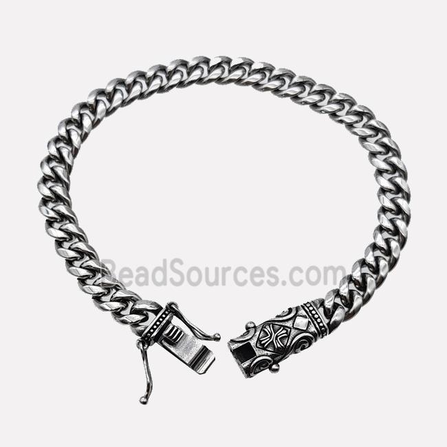 304 Stainless Steel Bracelet Antique Silver