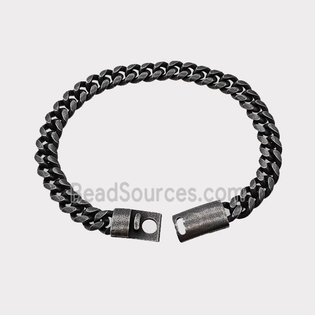 304 Stainless Steel Bracelet Antique Black