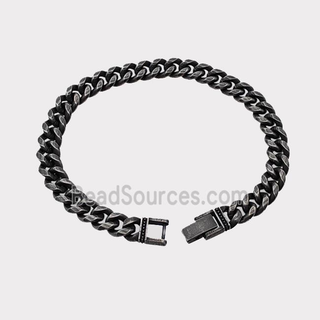 304 Stainless Steel Bracelet Antique Black