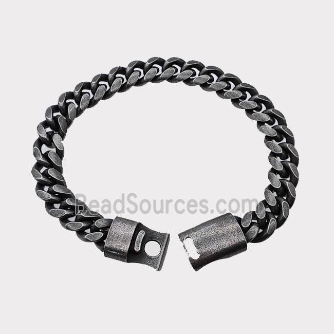 304 Stainless Steel Bracelet Antique Black