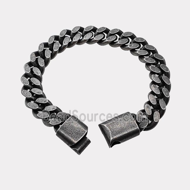 304 Stainless Steel Bracelet Antique Black