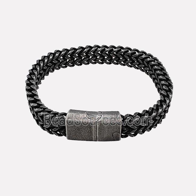 304 Stainless Steel Bracelet Antique Black