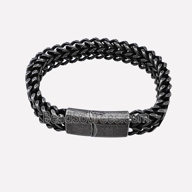 304 Stainless Steel Bracelet Antique Black