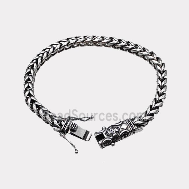 304 Stainless Steel Bracelet Antique Silver