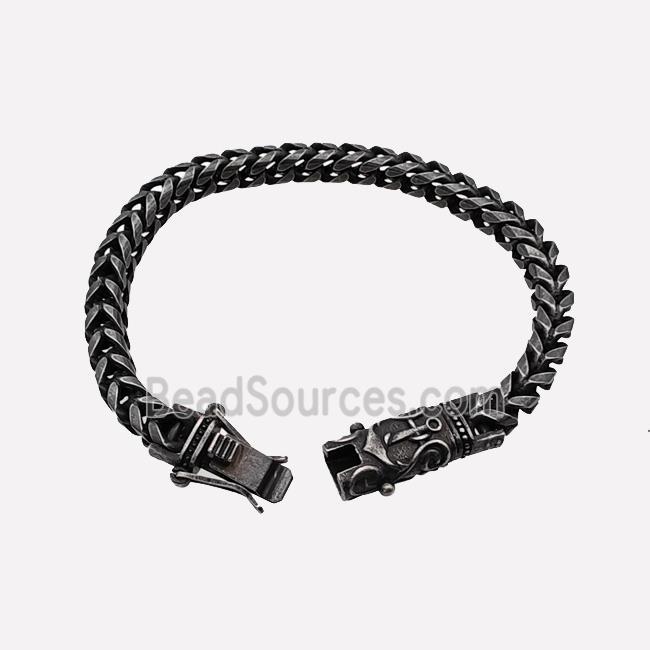 304 Stainless Steel Bracelet Antique Black