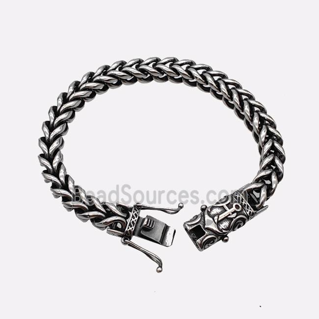 304 Stainless Steel Bracelet Antique Silver