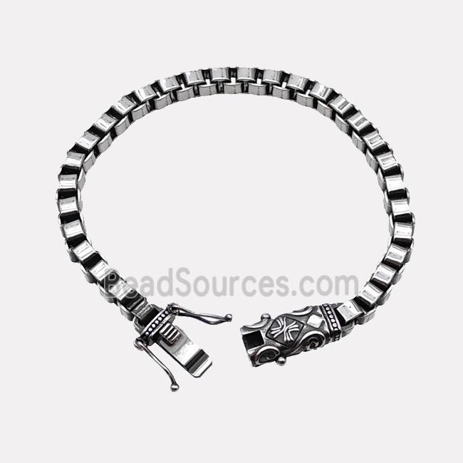 304 Stainless Steel Bracelet Antique Silver