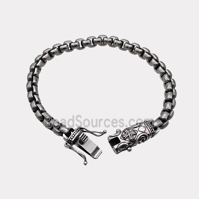 304 Stainless Steel Bracelet Antique Silver