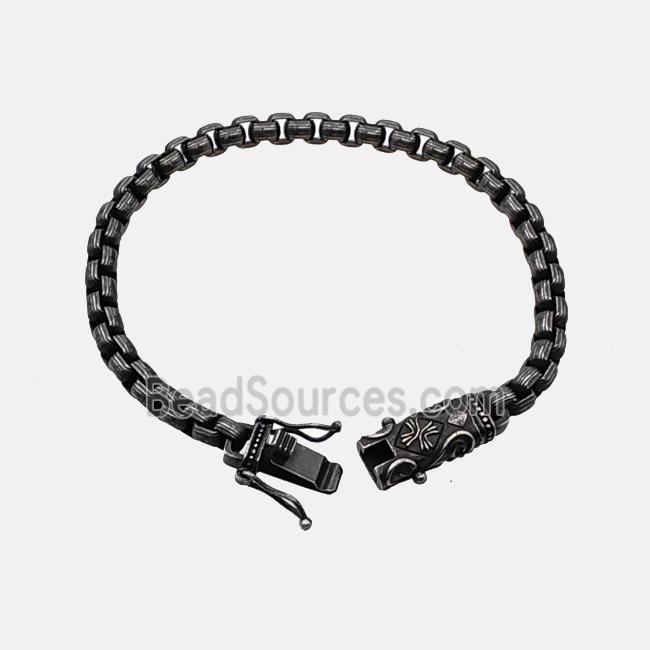 304 Stainless Steel Bracelet Antique Black