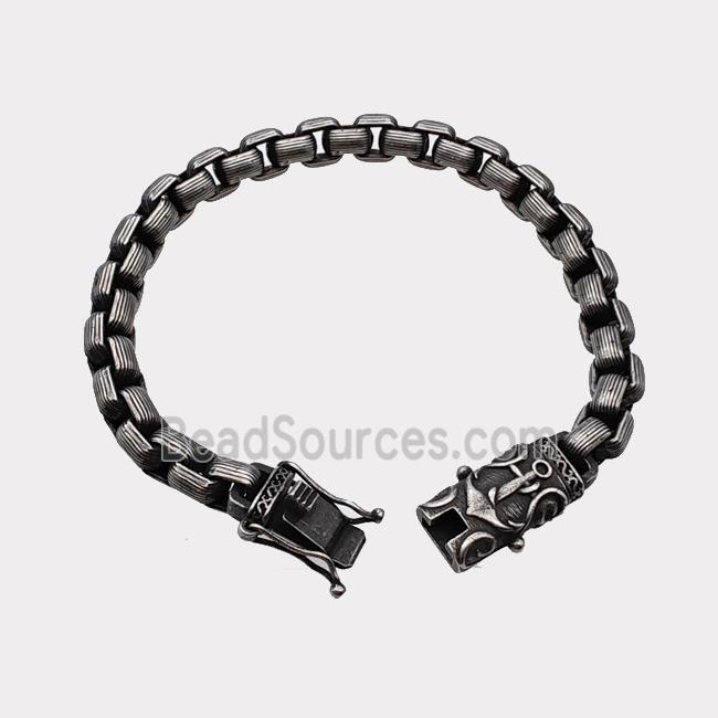 304 Stainless Steel Bracelet Antique Black