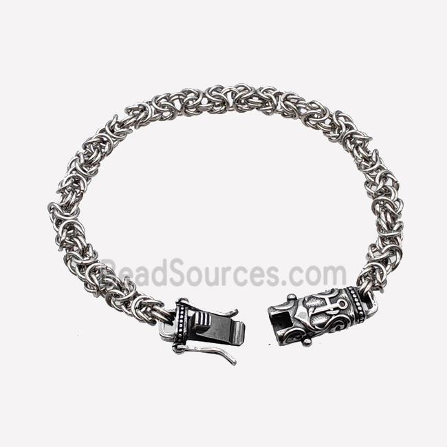 304 Stainless Steel Bracelet Antique Silver