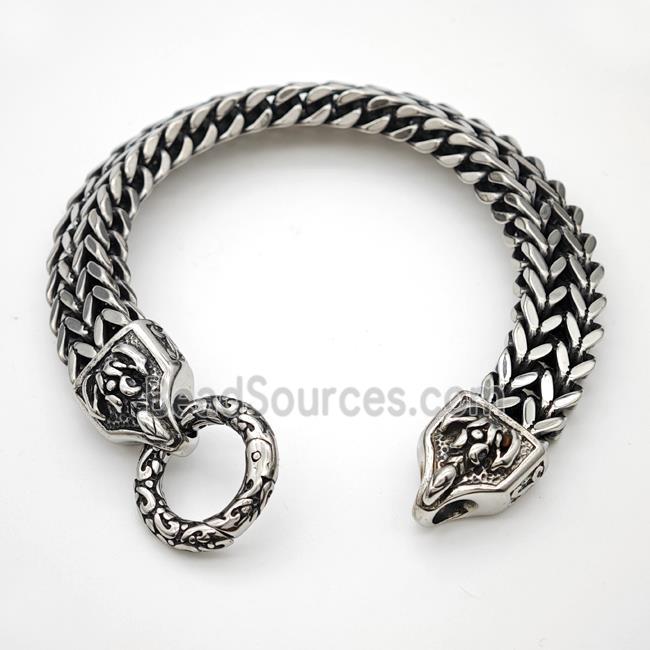 304 Stainless Steel Bracelet Antique Silver