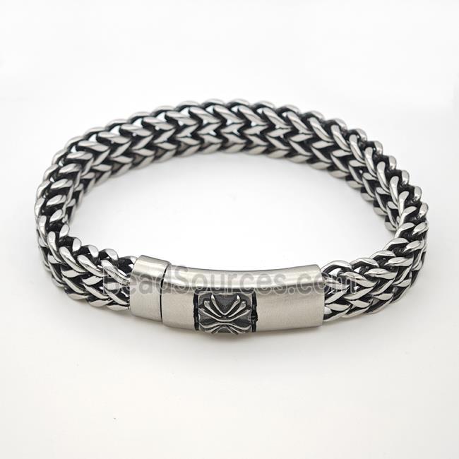 304 Stainless Steel Bracelet Antique Silver